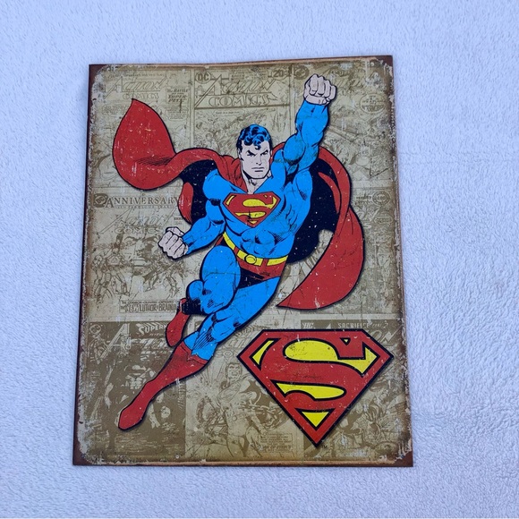 DC Comics Superman Metal advertising tin wall plaque - Picture 1 of 11